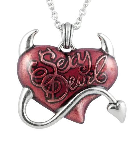 Gothic Heart Demon Pendant Necklace